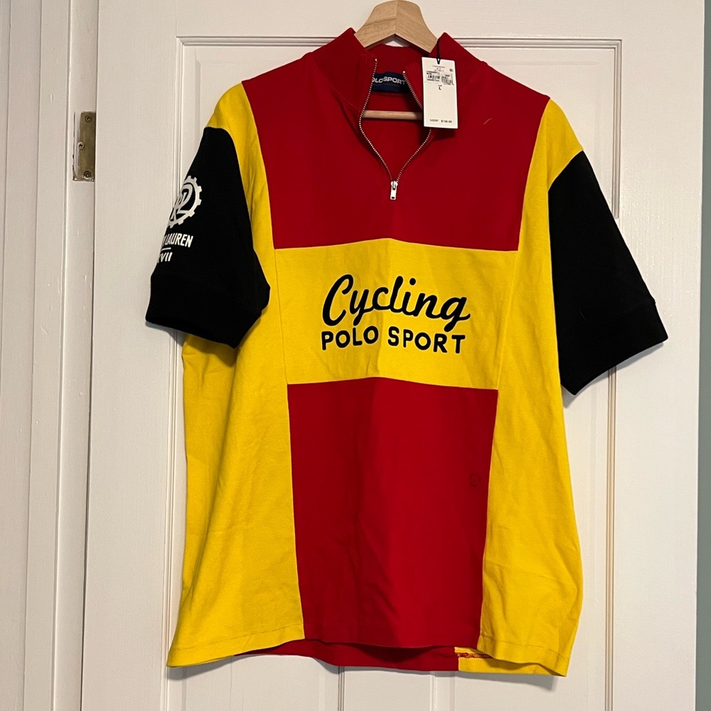 Cycling Polo Sport Jersey in Red and Yellow